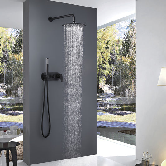 Arrio 2-Spray 10 In Thermostatic Shower System with Handshower in Matte Black