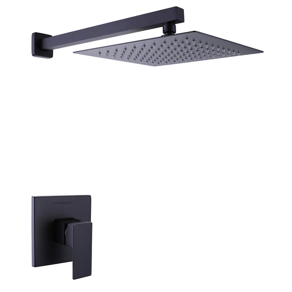 Masa Wall Mounted 10 In. Rainfall Shower System in Matte Black