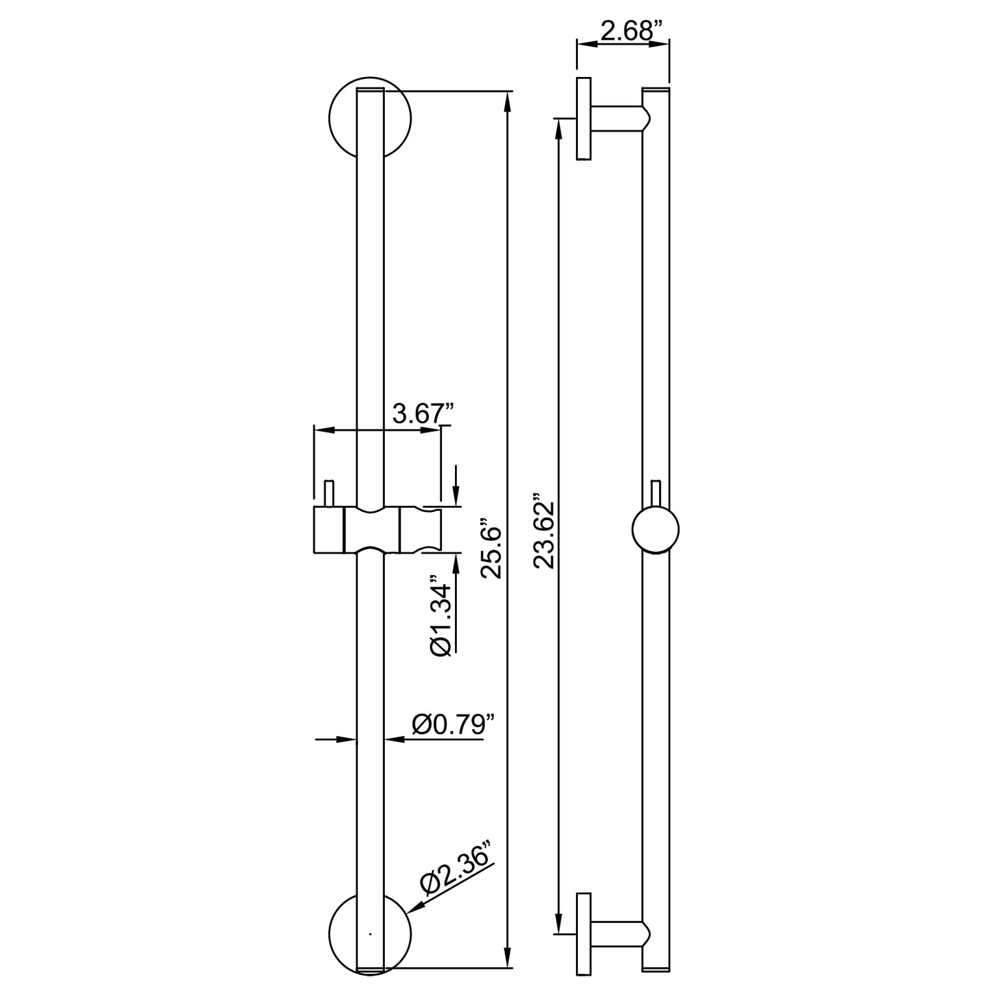 Dwell Brass Slide Bar Shower Head With 59 In Shower Hose