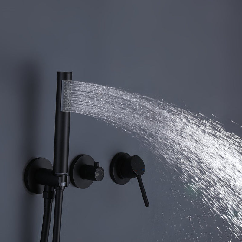 Fizen 10 In Rain Shower System with Handheld Shower in Matte Black