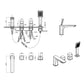 Oronto 2 Knob Handles Deck Mounted Roman Tub Faucet with Hand Shower