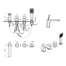 Oronto 2 Knob Handles Deck Mounted Roman Tub Faucet with Hand Shower