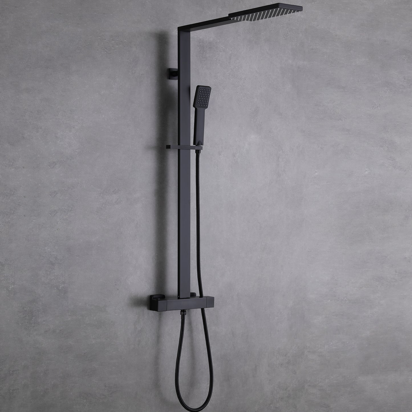 Amexty Exposed 2 Function Rainfall Shower Set with Handshower in Matte Black