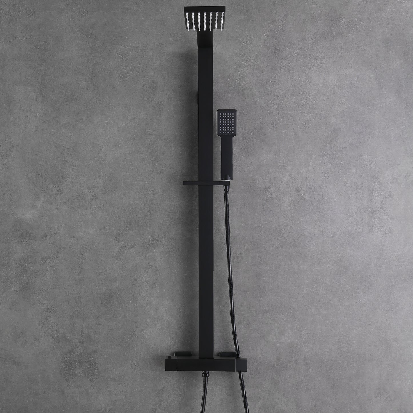 Amexty Exposed 2 Function Rainfall Shower Set with Handshower in Matte Black