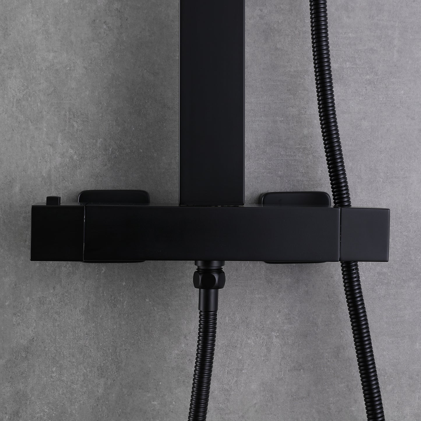 Amexty Exposed 2 Function Rainfall Shower Set with Handshower in Matte Black