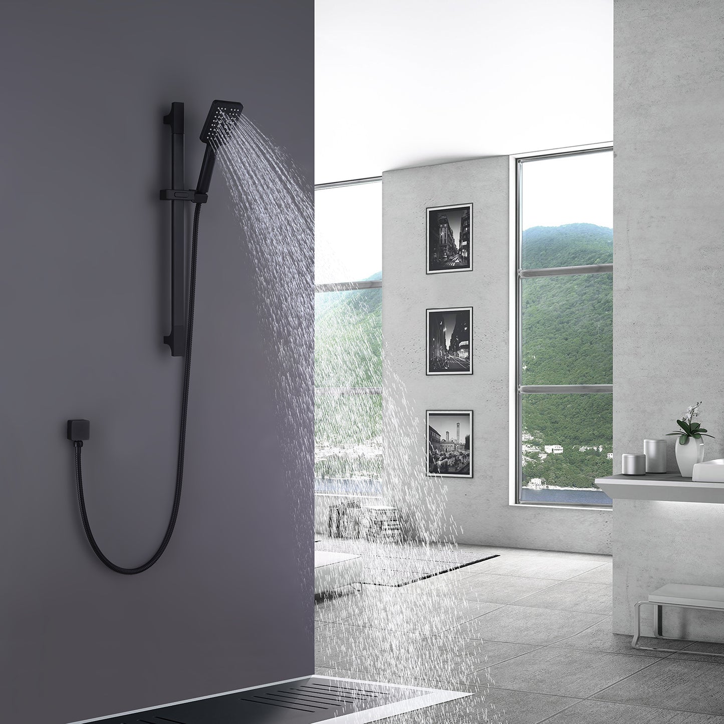Foni 3-Function Handheld Shower With Slide Bar And 59-In Hose