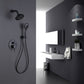 Scozon 5 Spray Pressure Balanced Shower Head with Handshower in Matte Black