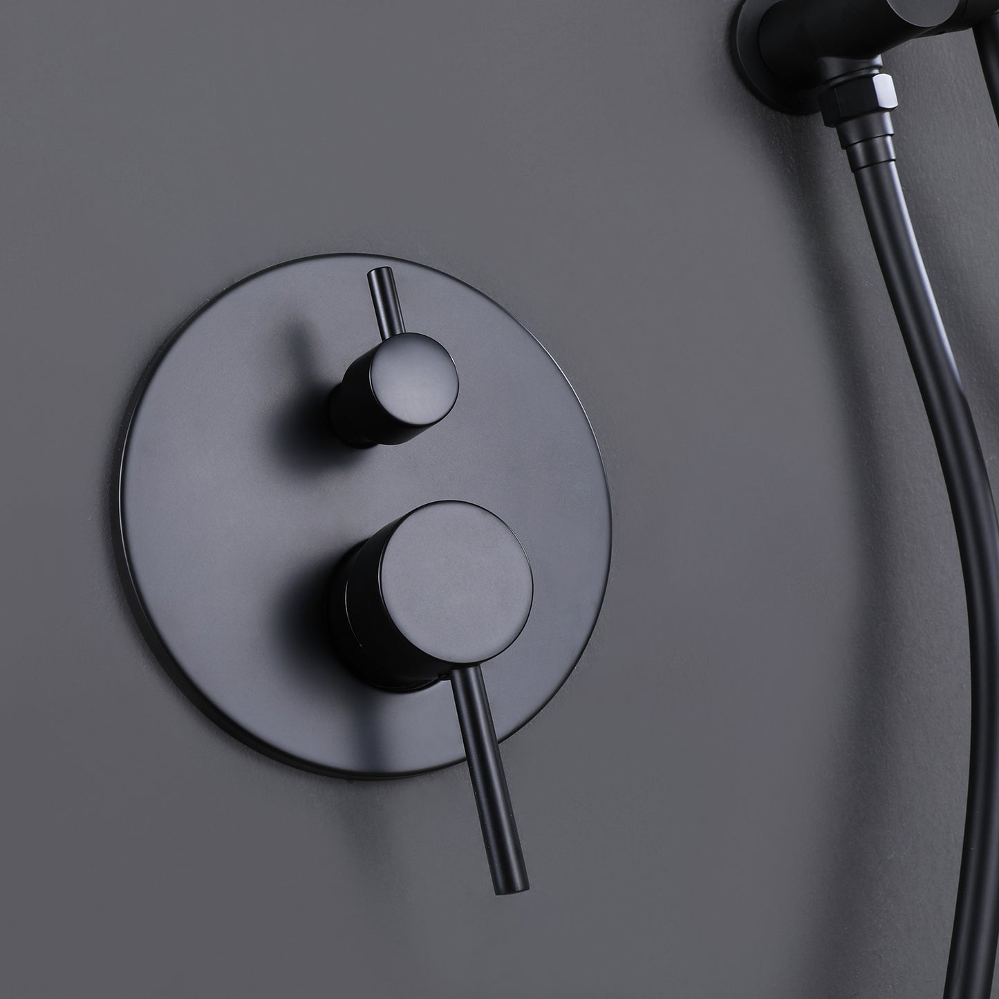 Scozon 5 Spray Pressure Balanced Shower Head with Handshower in Matte Black