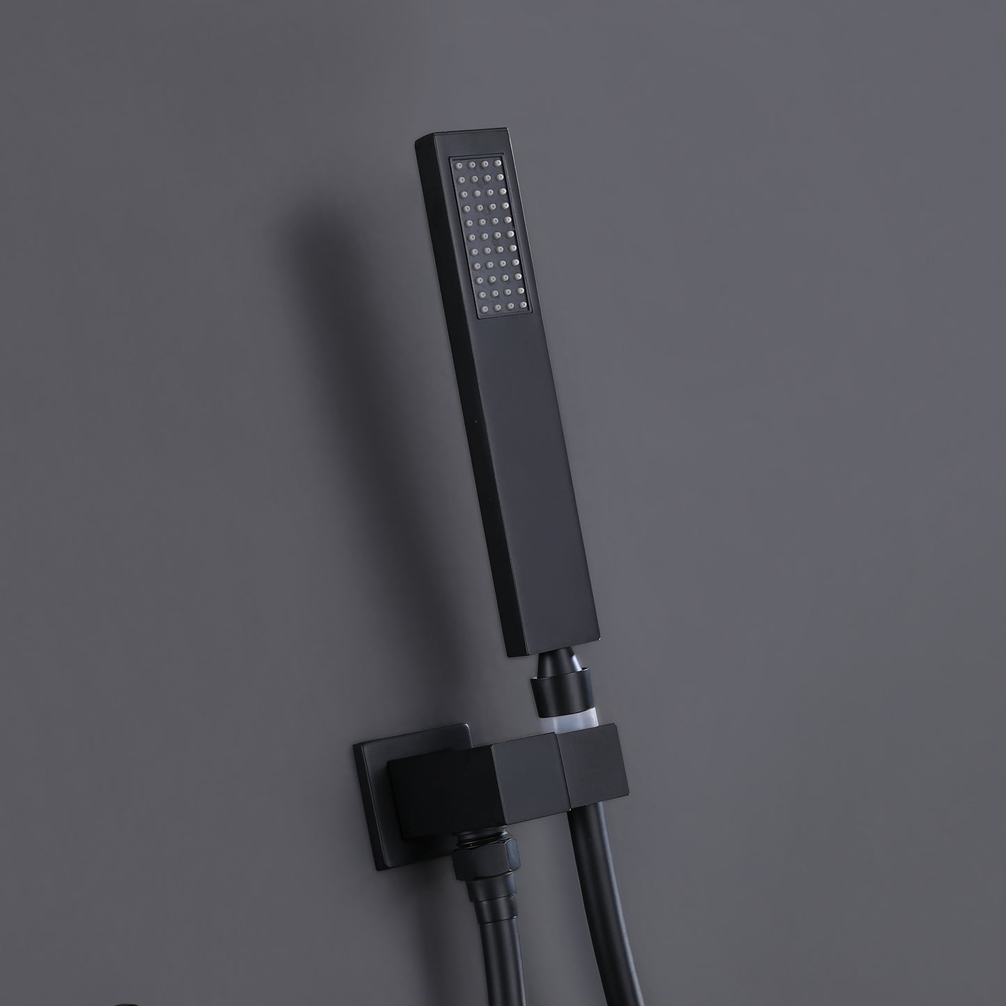 Yoniry Wall Mounted 10 In Shower & Waterfall Tub Faucet Combo in Matte Black