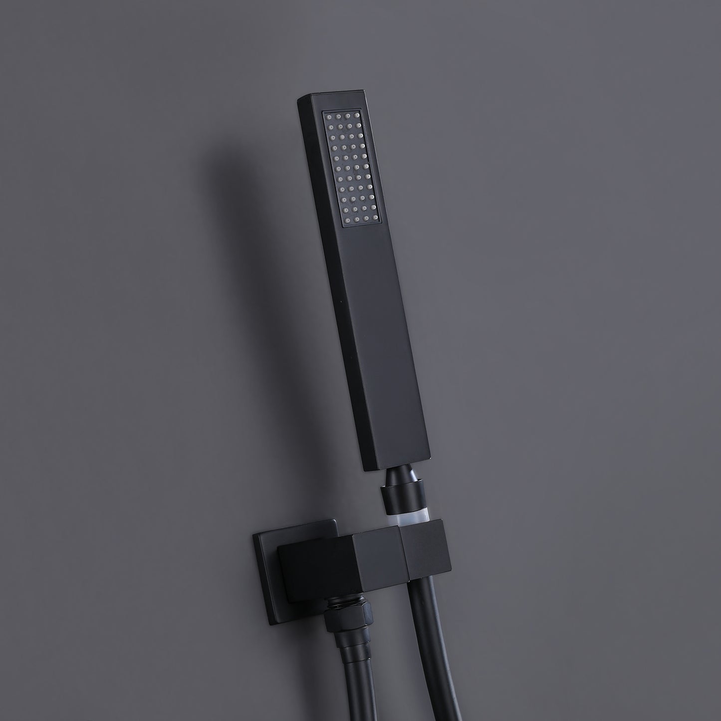 Givelly Wall Mounted 10 In Shower System with Waterfall Tub Faucet in Matte Black