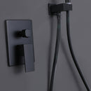 Yoniry Wall Mounted 10 In Shower & Waterfall Tub Faucet Combo in Matte Black