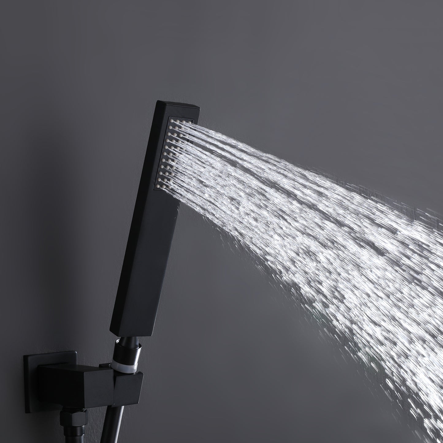 Givelly Wall Mounted 10 In Shower System with Waterfall Tub Faucet in Matte Black