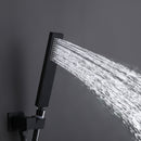 Givelly Wall Mounted 10 In Shower System with Waterfall Tub Faucet in Matte Black