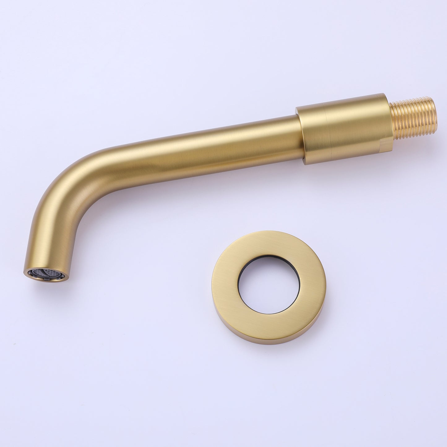 Fancysio Wall Mounted Tub Faucet with Handheld Shower in Brushed Gold
