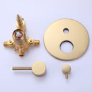 Fancysio Wall Mounted Tub Faucet with Handheld Shower in Brushed Gold