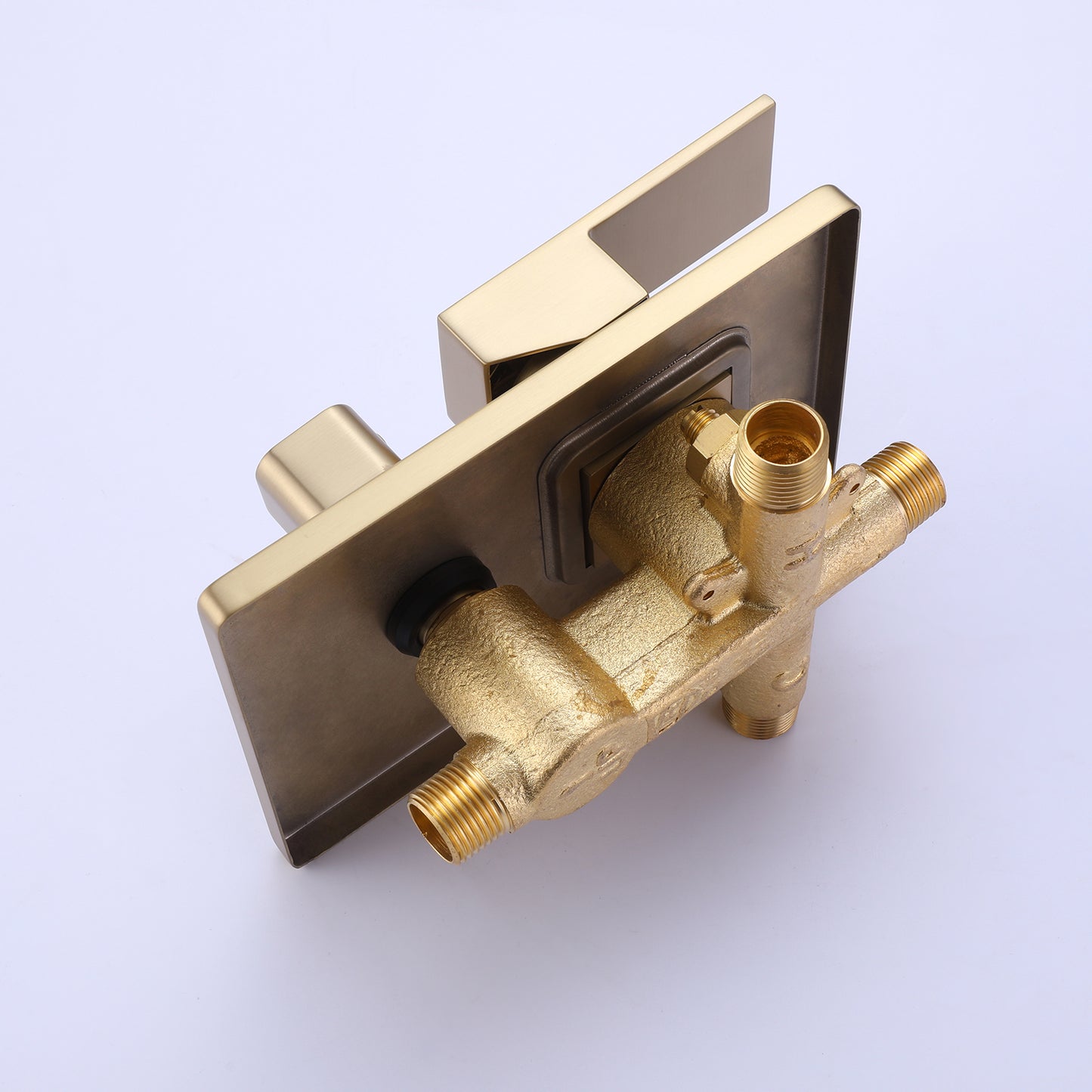 Curu Wall Mounted Bathub Mixer with Hand Shower in Brushed Gold