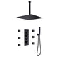 Qexle 12 In Ceiling Mounted Thermostatic Shower System with 6 Body Jets