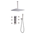Qexle 12 In Ceiling Mounted Thermostatic Shower System with 6 Body Jets