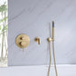 Fancysio Wall Mounted Tub Faucet with Handheld Shower in Brushed Gold