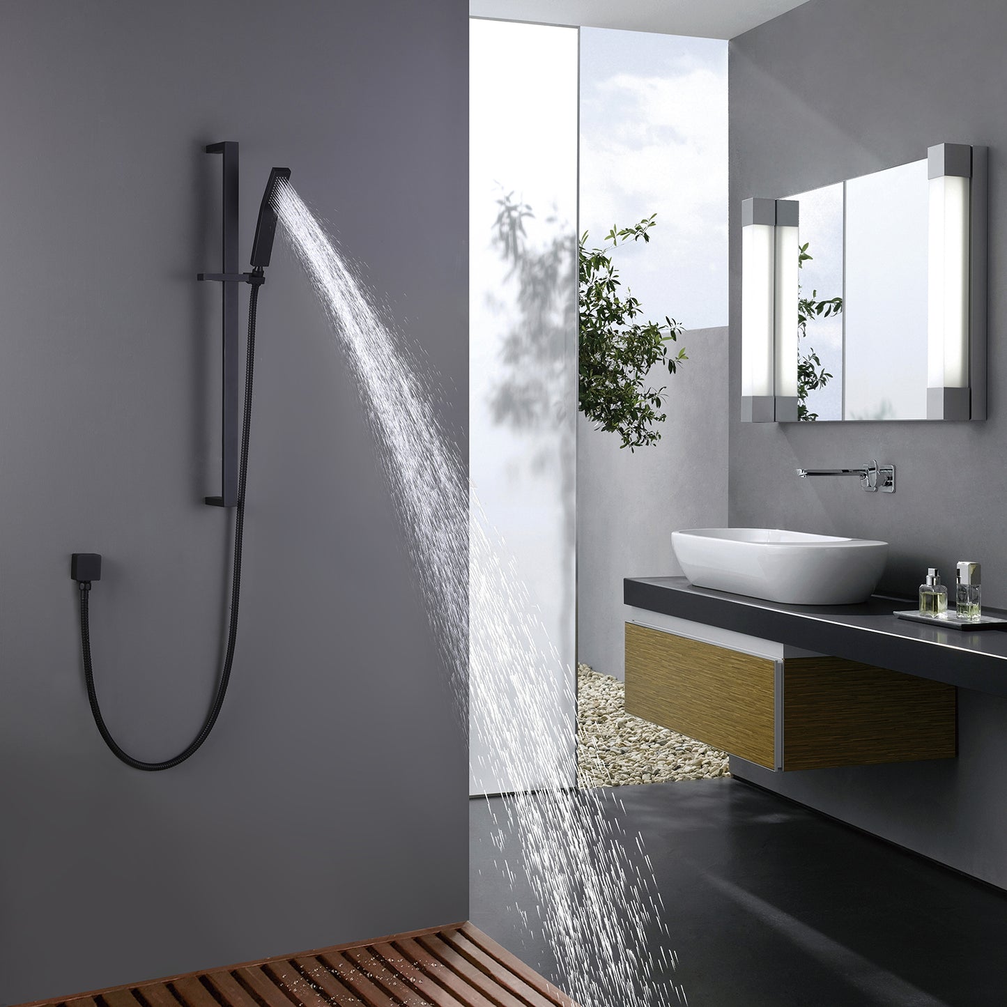 Ermofy Slide Bar Shower Head With 59 In Shower Hose