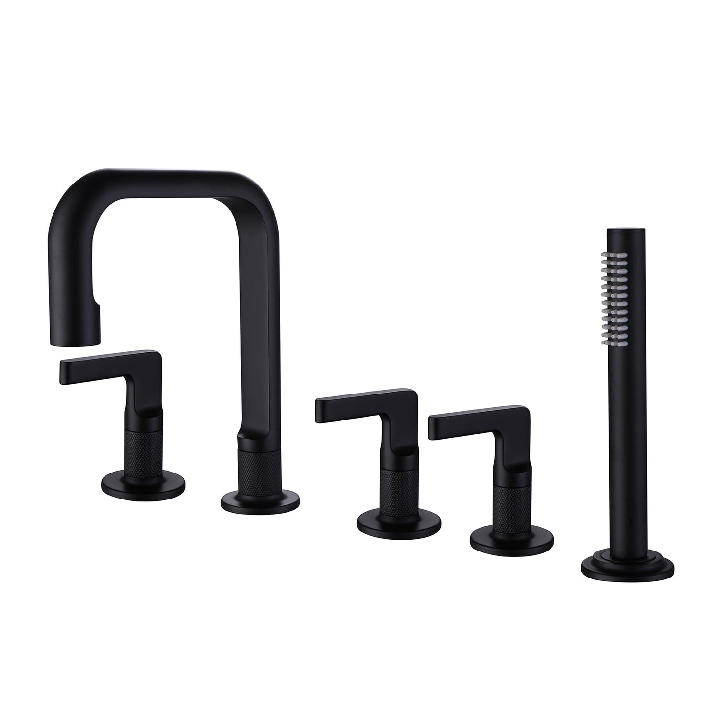 Cataza 3 Lever Handles Deck Mounted Roman Tub Faucet with Hand Shower
