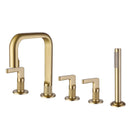 Cataza 3 Lever Handles Deck Mounted Roman Tub Faucet with Hand Shower
