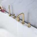 Cataza 3 Lever Handles Deck Mounted Roman Tub Faucet with Hand Shower