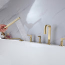 Cataza 3 Lever Handles Deck Mounted Roman Tub Faucet with Hand Shower
