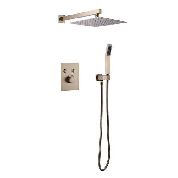 Tezo Wall Mounted 2-Function Thermostatic Shower System Kit