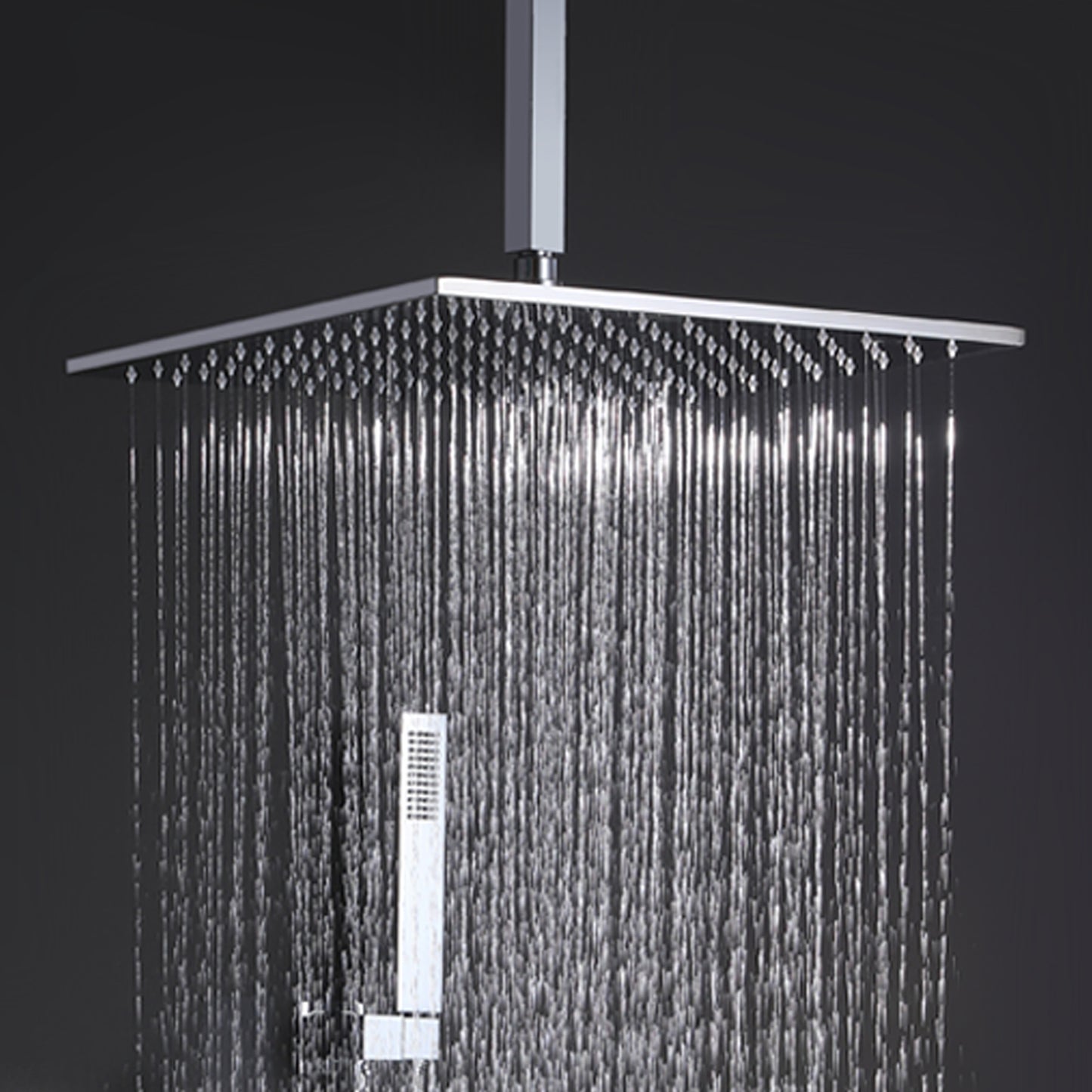 Qexle 12 In Ceiling Mounted Thermostatic Shower System with 6 Body Jets