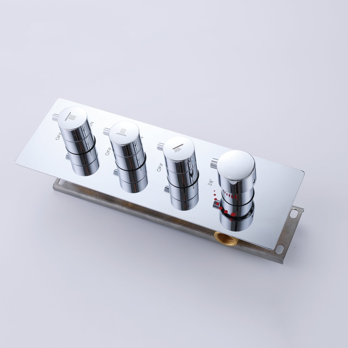Qexle 12 In Ceiling Mounted Thermostatic Shower System with 6 Body Jets
