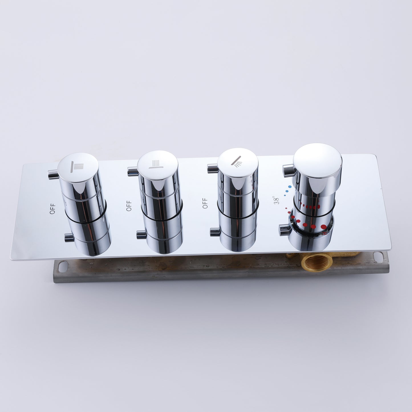 Qexle 12 In Ceiling Mounted Thermostatic Shower System with 6 Body Jets