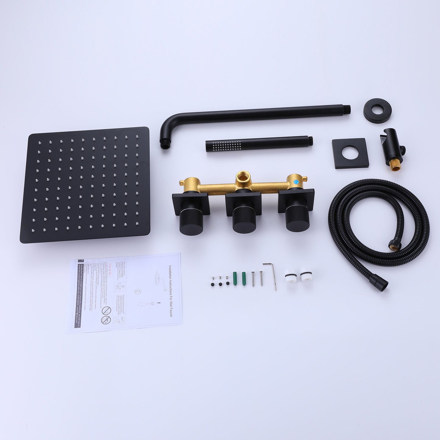 Korin 2-Spray 10 In Pressure Balanced Shower System with Handshower in Matte Black
