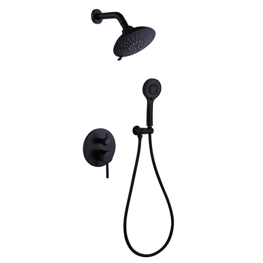 Scozon 5 Spray Pressure Balanced Shower Head with Handshower in Matte Black