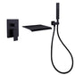 Wizti Wall Mounted Waterfall Tub Faucet with Handheld in Matte Black