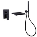 Wizti Wall Mounted Waterfall Tub Faucet with Handheld in Matte Black