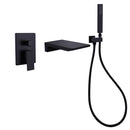Friki Wall Mounted Tub Faucet with Handheld Shower in Matte Black