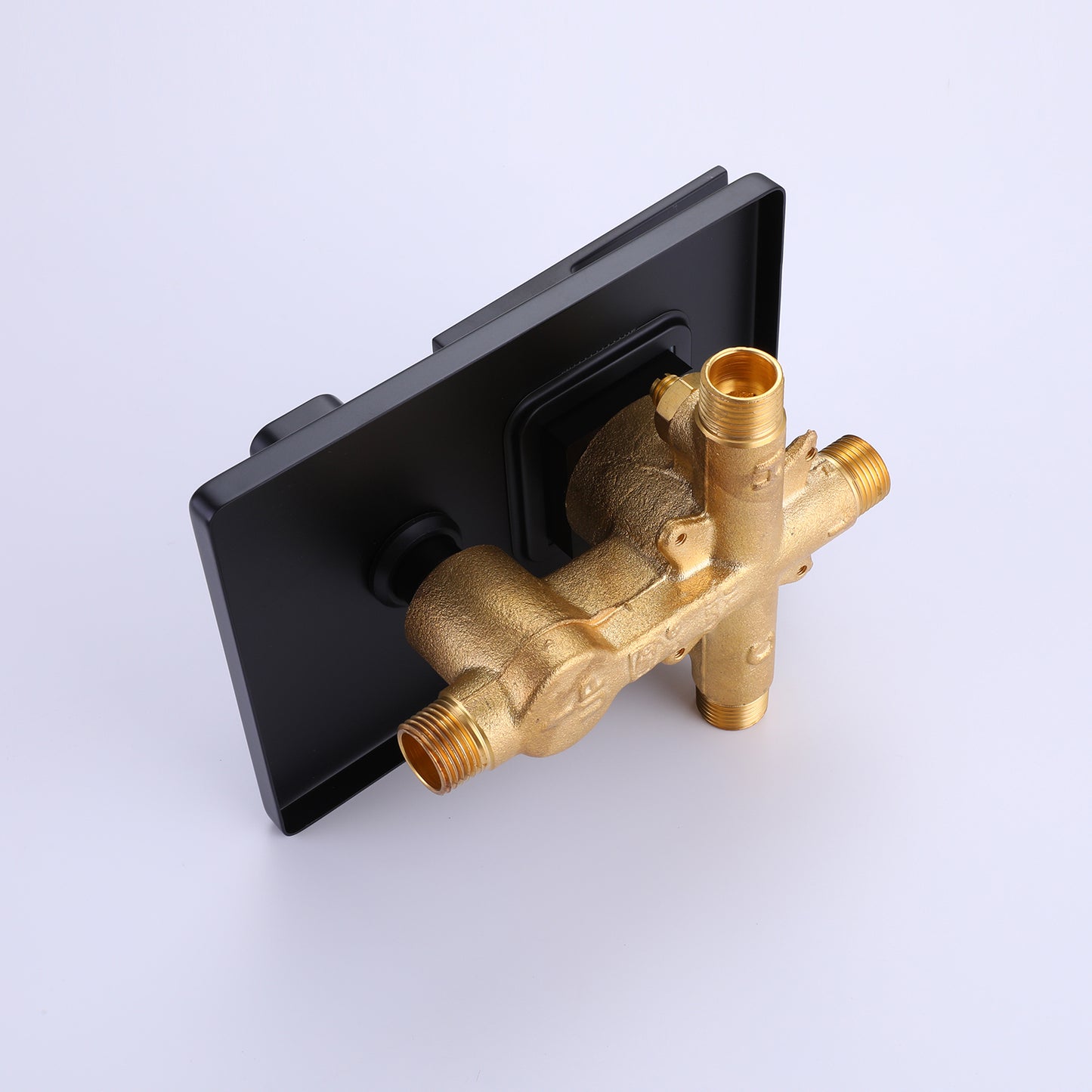 Givelly Wall Mounted 10 In Shower System with Waterfall Tub Faucet in Matte Black