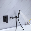 Friki Wall Mounted Tub Faucet with Handheld Shower in Matte Black