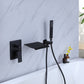 Wizti Wall Mounted Waterfall Tub Faucet with Handheld in Matte Black