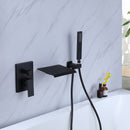 Wizti Wall Mounted Waterfall Tub Faucet with Handheld in Matte Black