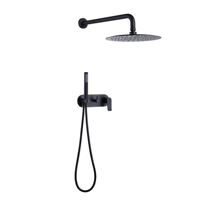 Arrio 2-Spray 10 In Thermostatic Shower System with Handshower in Matte Black