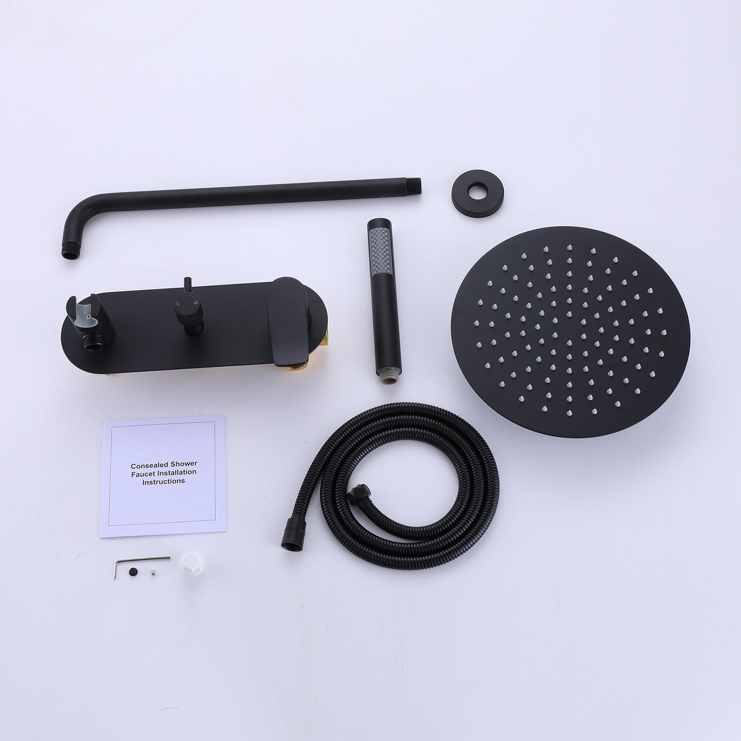 Arrio 2-Spray 10 In Thermostatic Shower System with Handshower in Matte Black