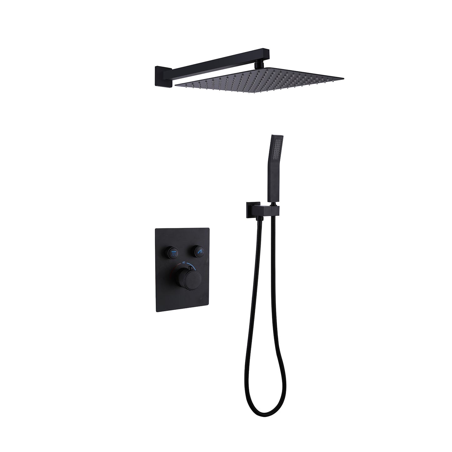 Tezo Wall Mounted 2-Function Thermostatic Shower System Kit
