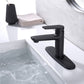 Ouverdot Deck Mounted Bathroom Sink Faucet With Deck Plate in Matte Black