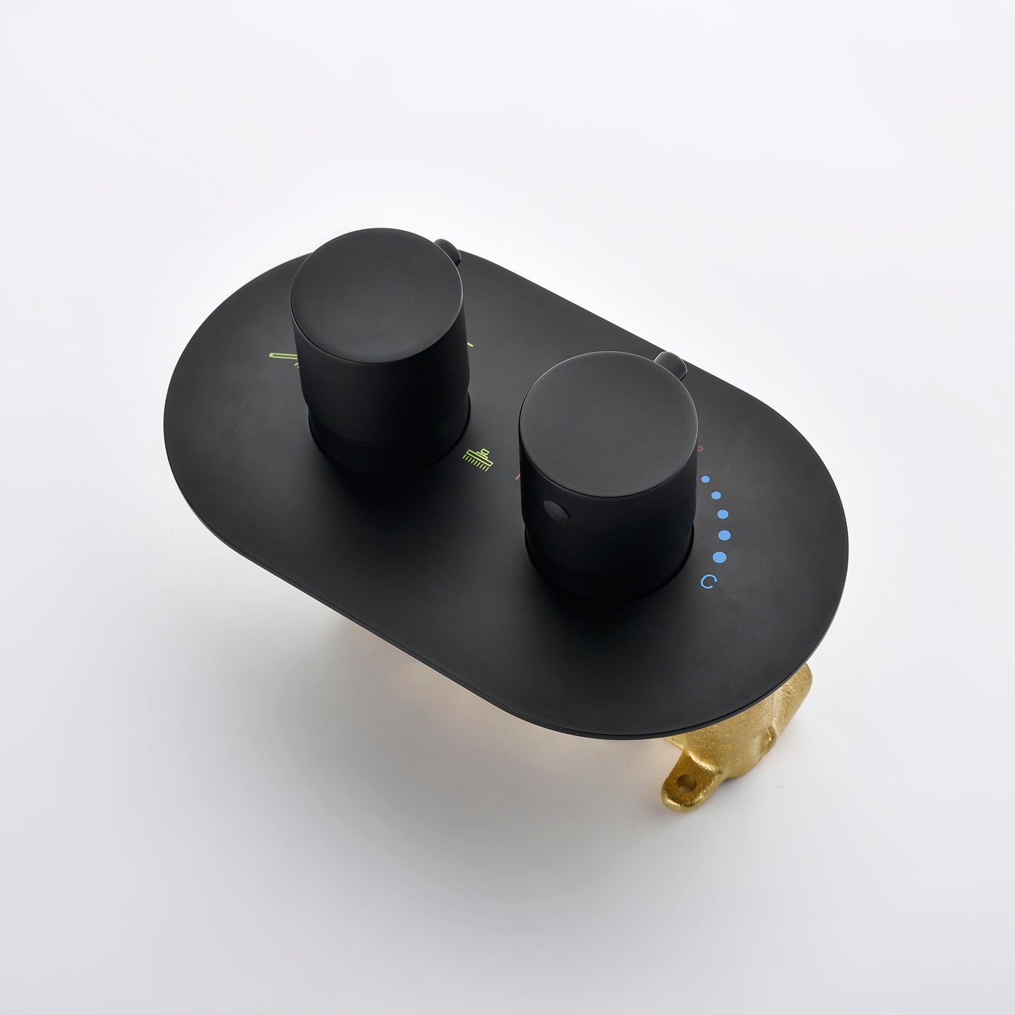 Omni Concealed Thermostatic 8 In Shower System with  Handshower in Matte Black
