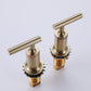 Dora 3 Handles Deck Mount Roman Tub Faucet with Hand Shower in Brushed Gold
