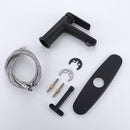 Ouverdot Deck Mounted Bathroom Sink Faucet With Deck Plate in Matte Black