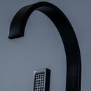 Axen Freestanding Gooseneck Tub Faucet with Handshower in Matte Black