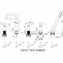 Dora 3 Handles Deck Mount Roman Tub Faucet with Hand Shower in Brushed Gold